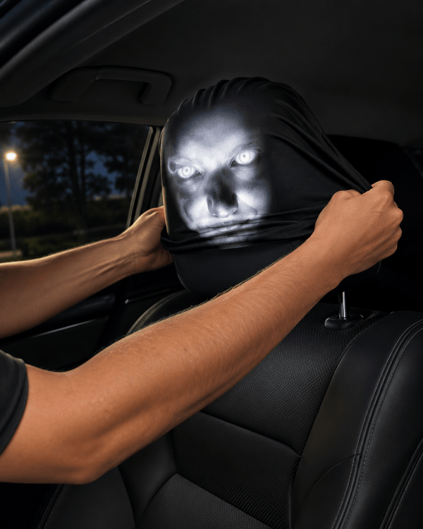 Scary Illuminating Ghost Face Car Headrest Covers – 2-Piece Set