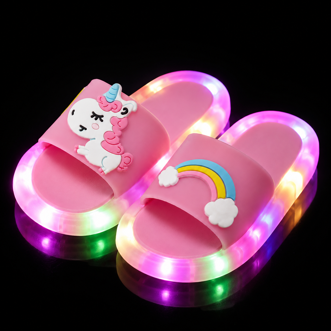Kids Light-Up Unicorn Slippers 🦄✨