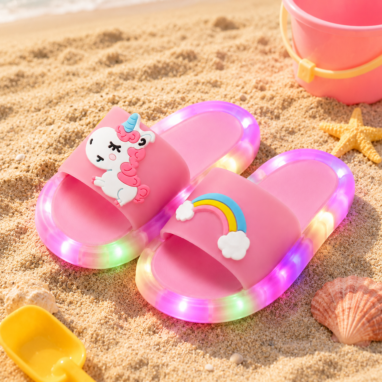 Kids Light-Up Unicorn Slippers 🦄✨