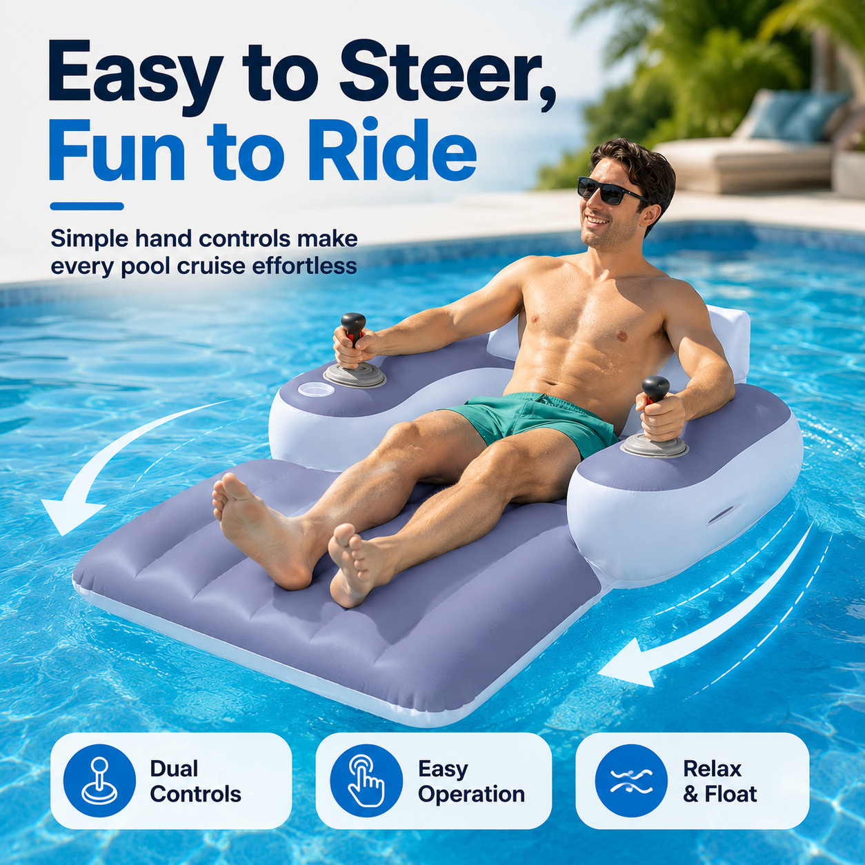 Motorized Inflatable Pool Lounge Chair 🏖️💦
