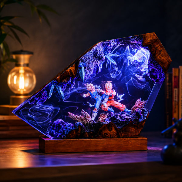 Goku & Vegeta Epoxy Resin LED Night Light ⚡🔥