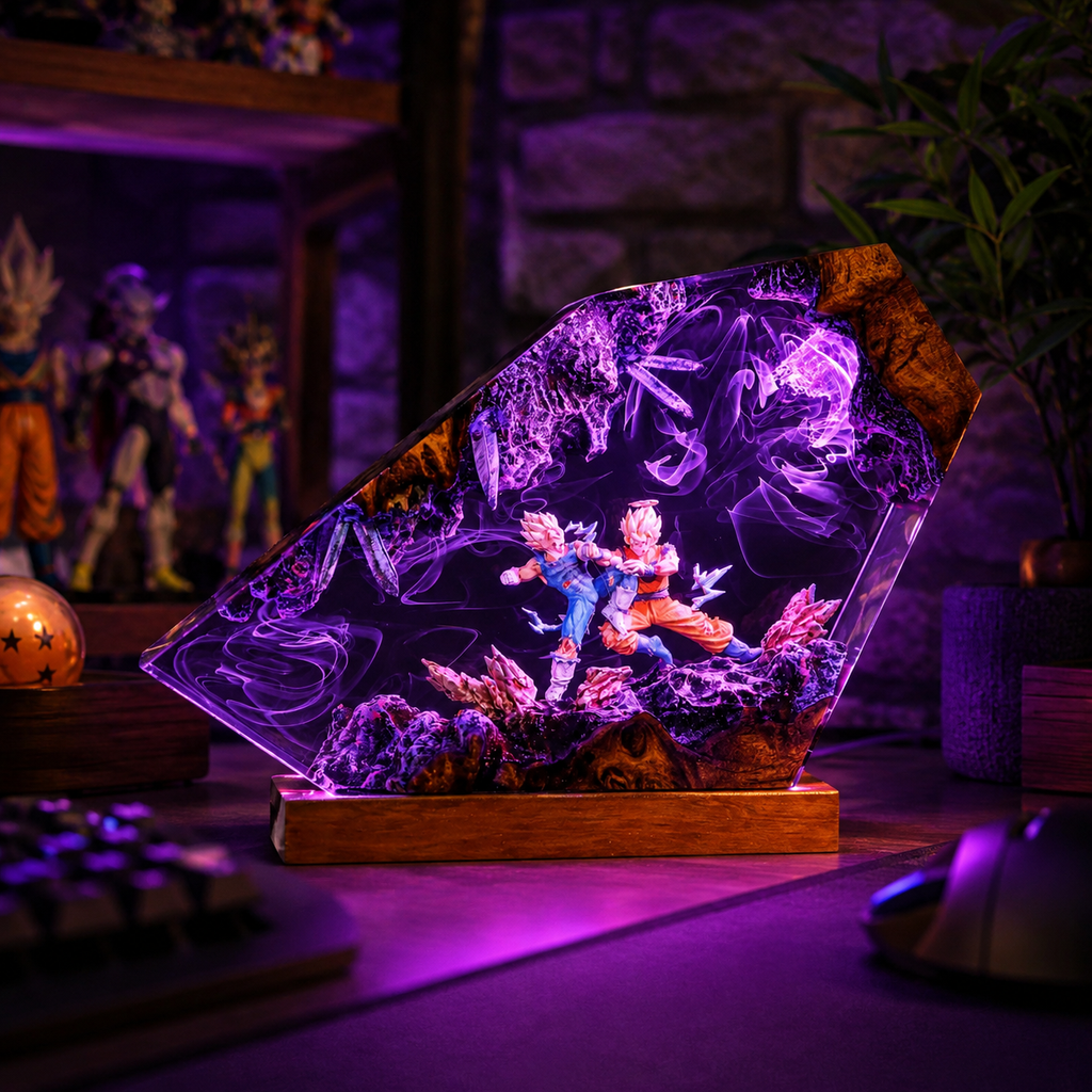 Goku & Vegeta Epoxy Resin LED Night Light ⚡🔥