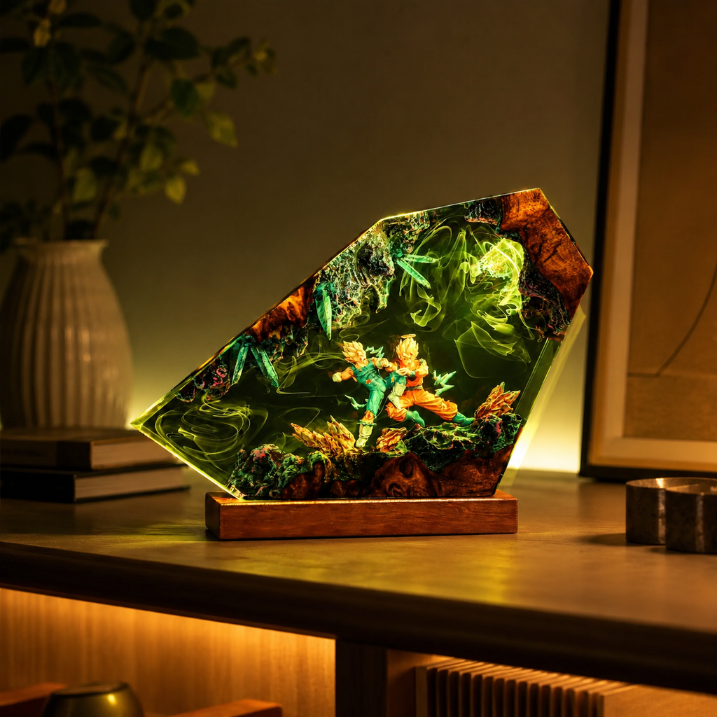 Goku & Vegeta Epoxy Resin LED Night Light ⚡🔥