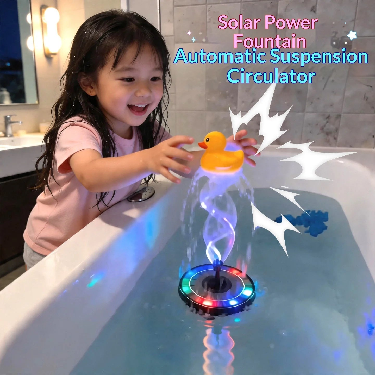Powerful LED Bath Rainbow Fountain🌈💦