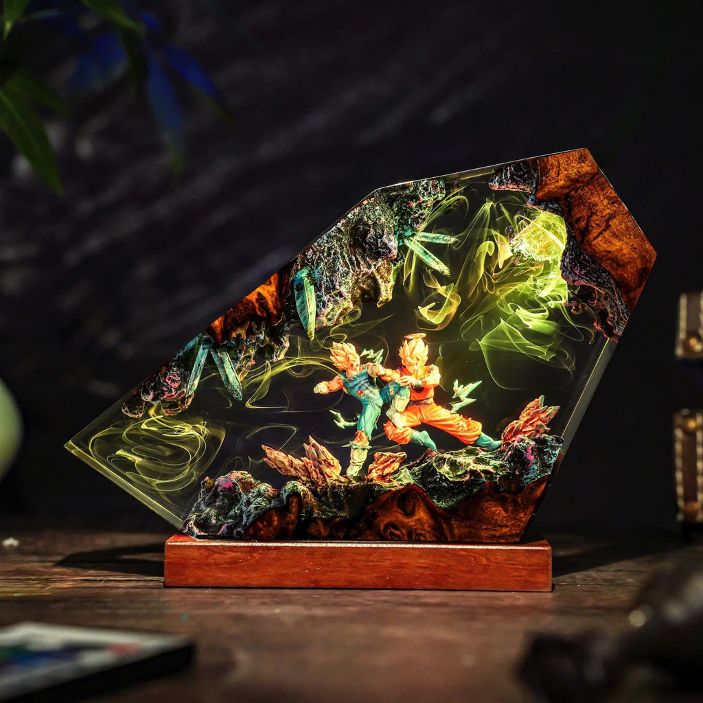 Goku & Vegeta Epoxy Resin LED Night Light ⚡🔥