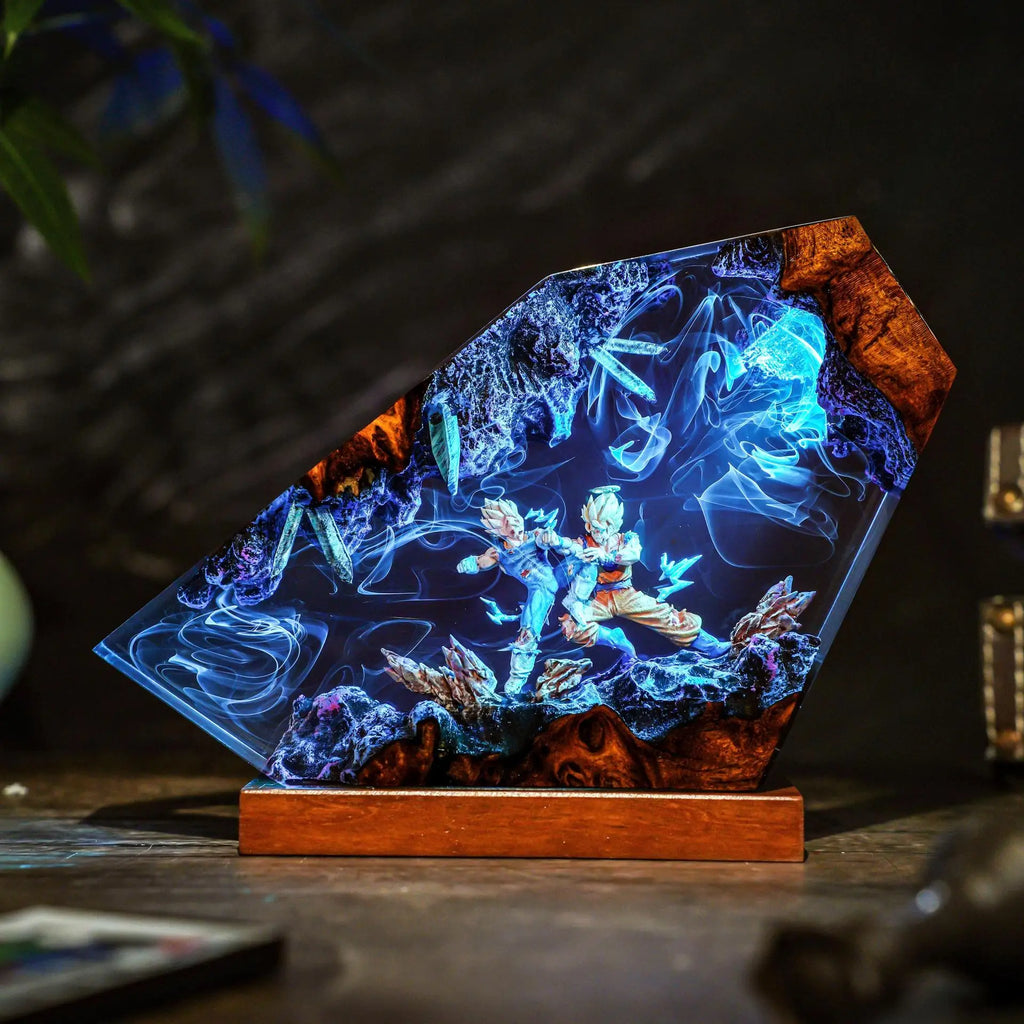 Goku & Vegeta Epoxy Resin LED Night Light ⚡🔥