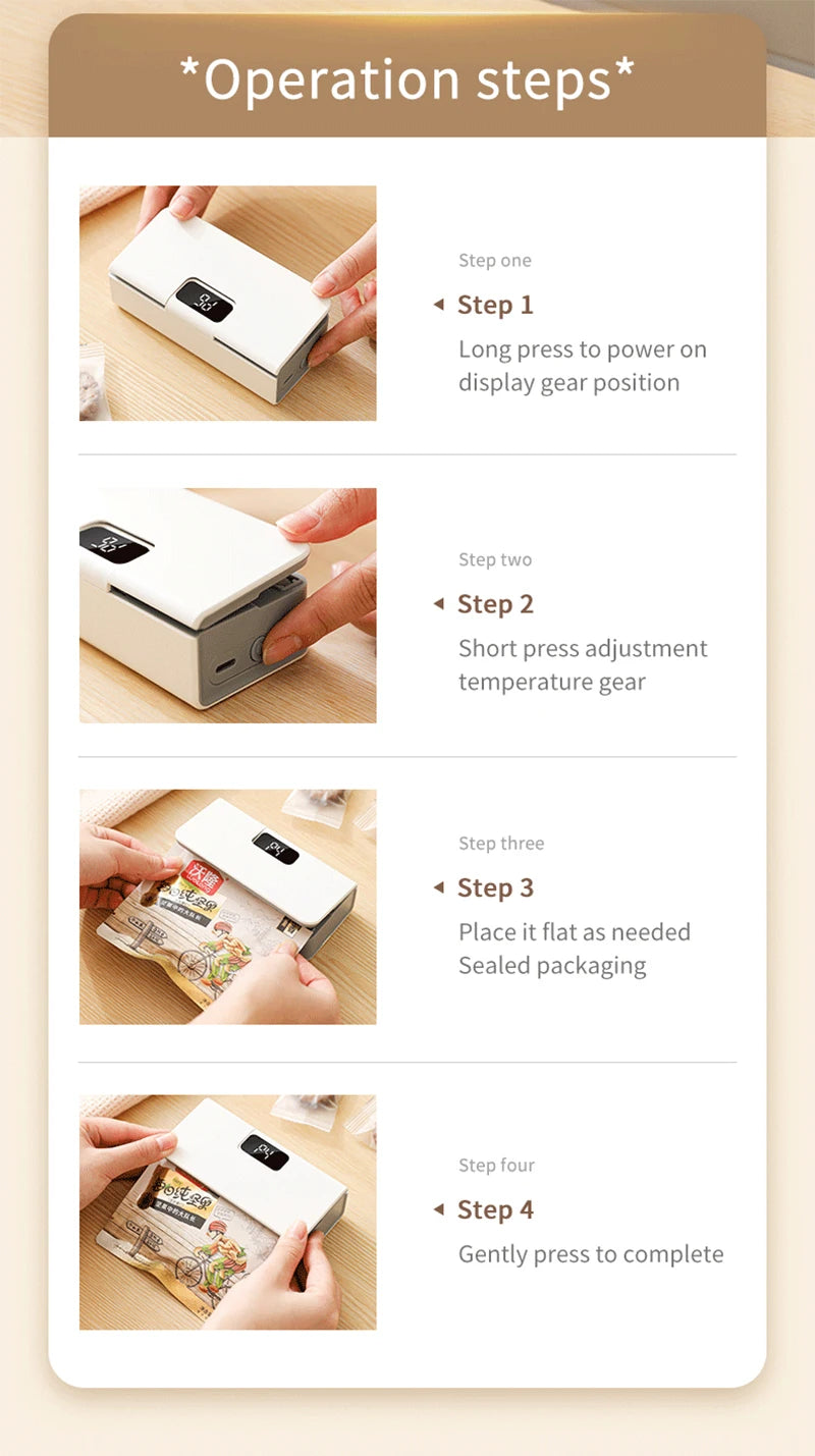 Mini Bag Sealer & Cutter for Snacks 🍪