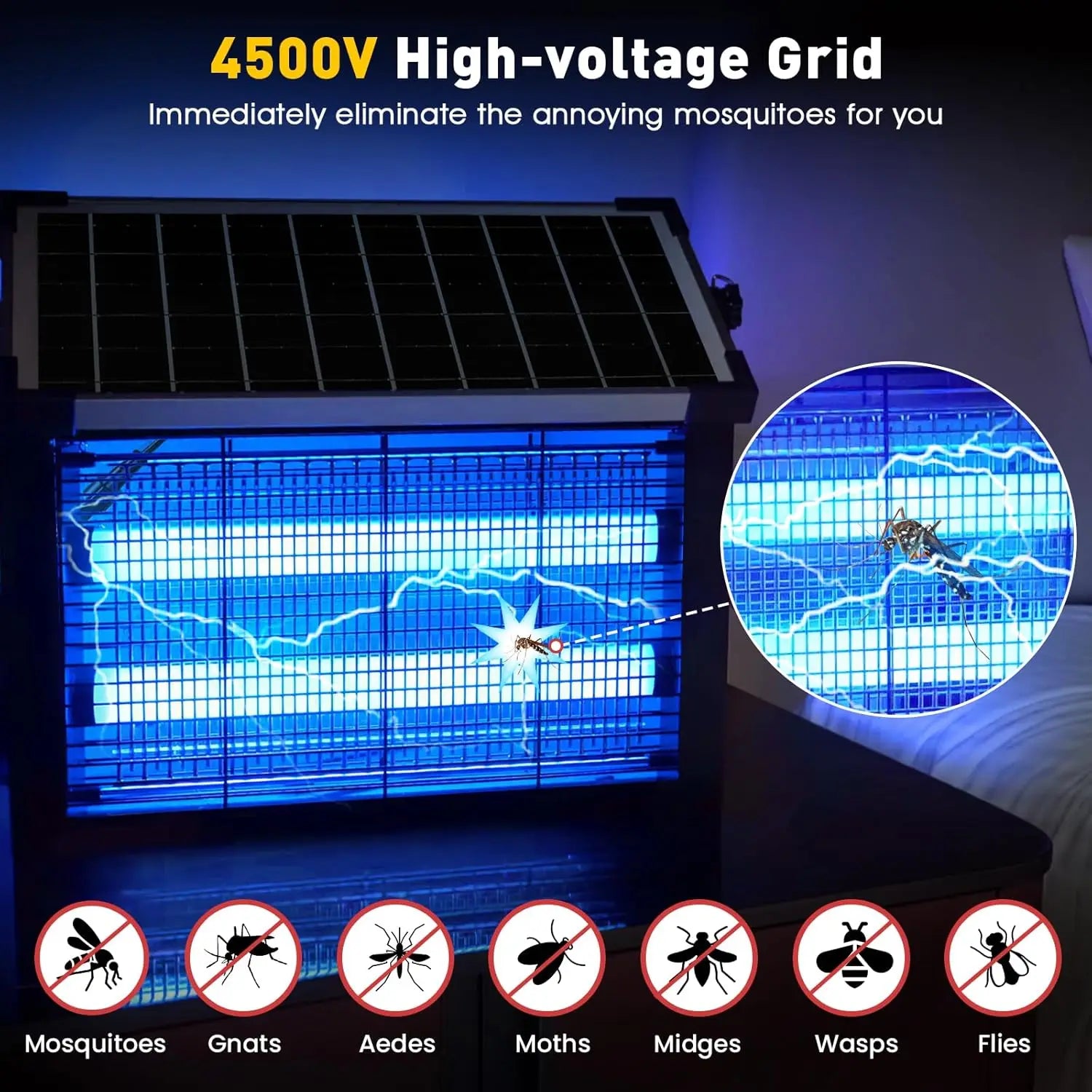 Solar Bug Zapper – Outdoor Mosquito Killer Light 🌙⚡