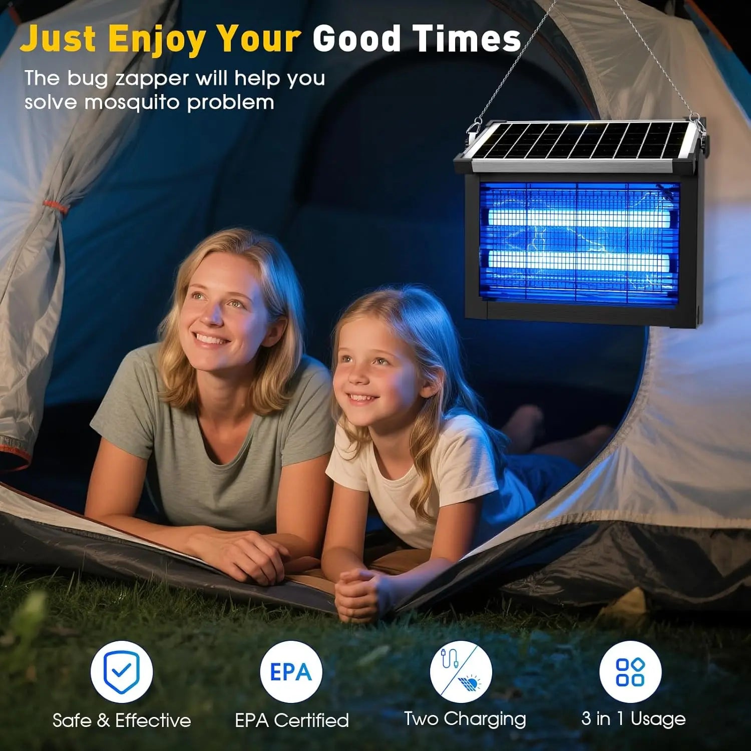 Solar Bug Zapper – Outdoor Mosquito Killer Light 🌙⚡