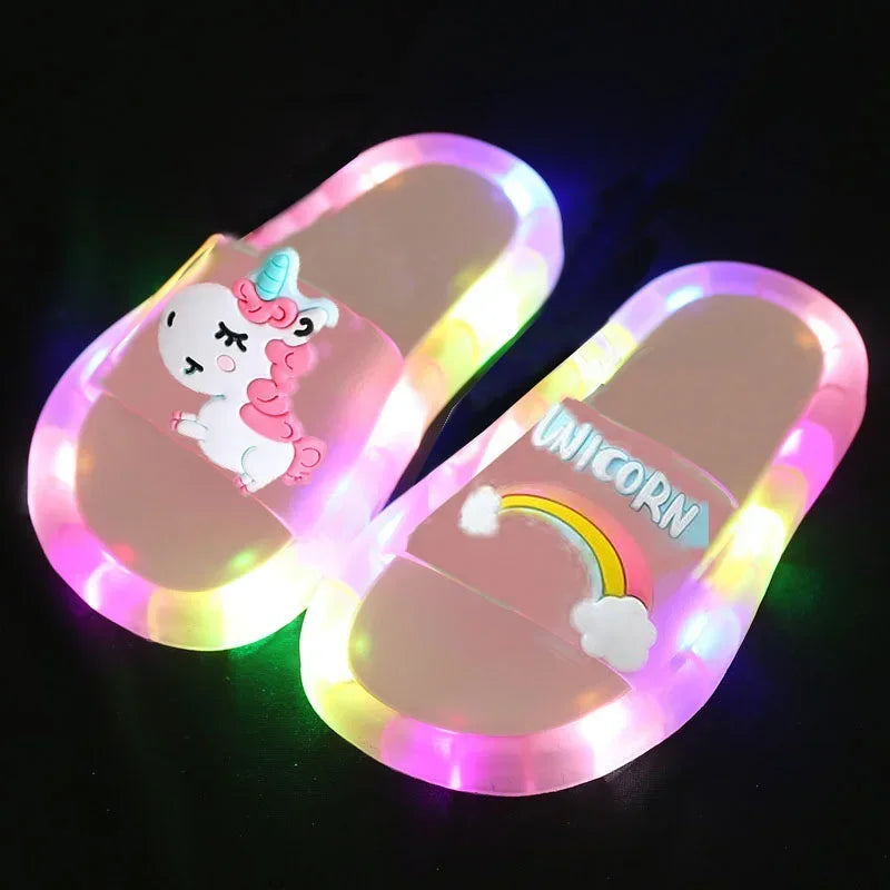 Kids Light-Up Unicorn Slippers 🦄✨