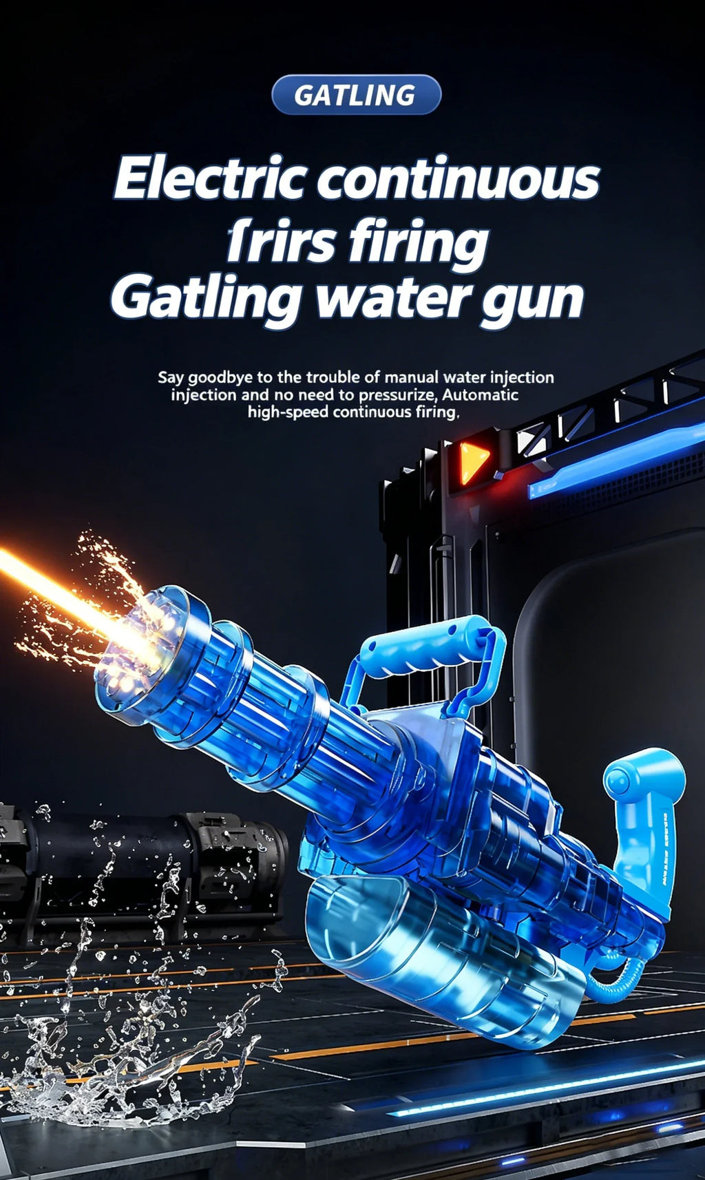 Rechargeable Electric Gatling Water Blaster 💦⚡