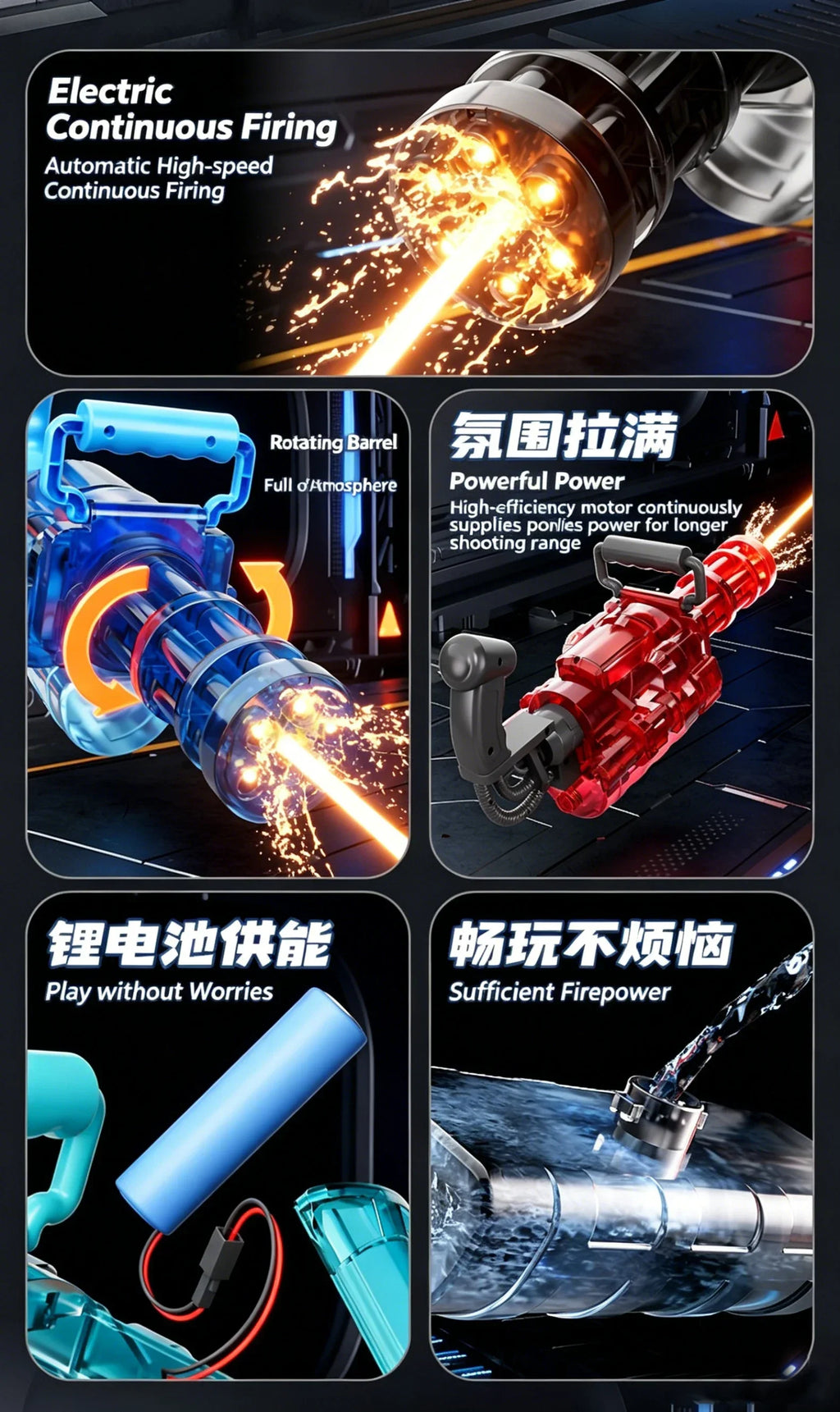 Rechargeable Electric Gatling Water Blaster 💦⚡