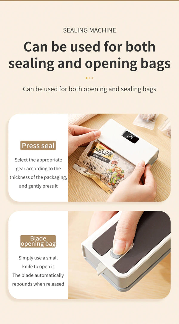 Mini Bag Sealer & Cutter for Snacks 🍪