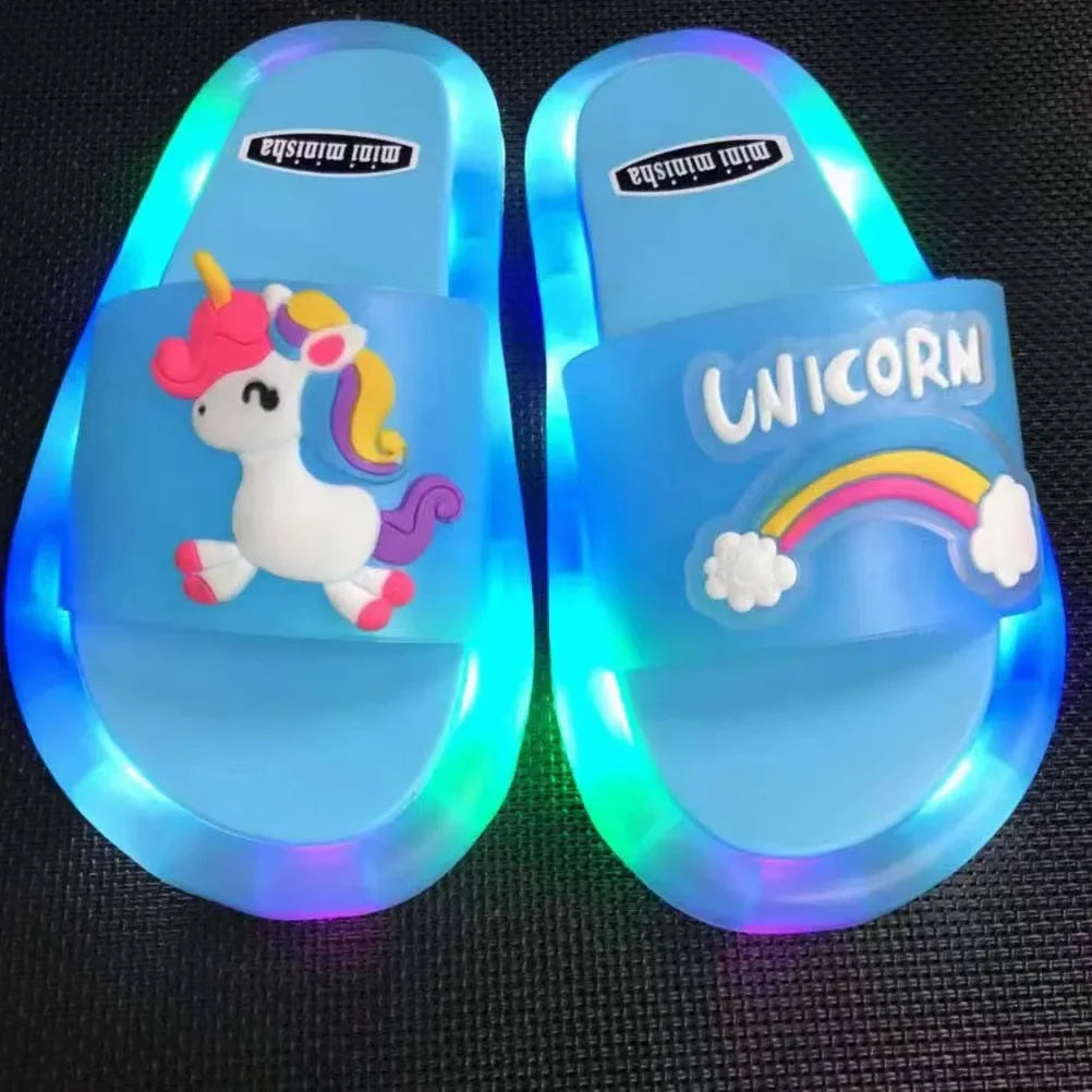 Kids Light-Up Unicorn Slippers 🦄✨