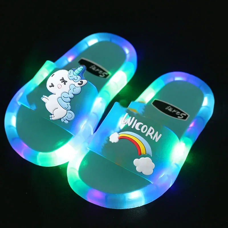 Kids Light-Up Unicorn Slippers 🦄✨