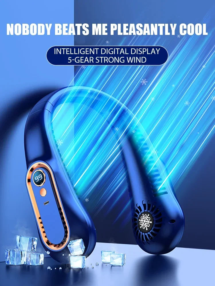 Rechargeable Neck Fan – Stay Cool Wherever You Go ❄️💨