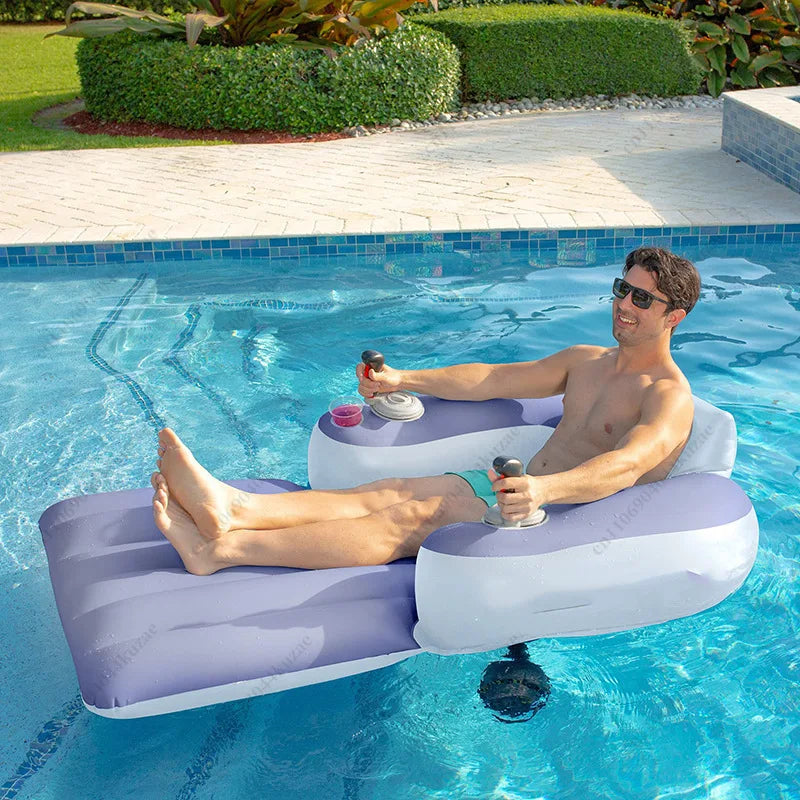 Motorized Inflatable Pool Lounge Chair 🏖️💦 Main image