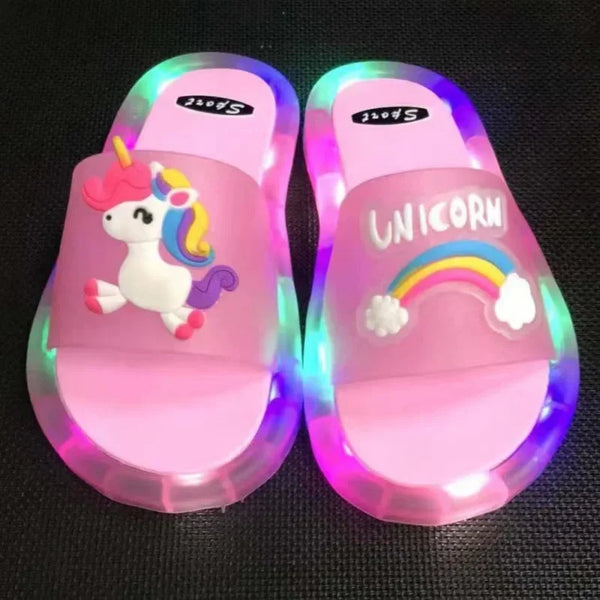 Kids Light-Up Unicorn Slippers 🦄✨