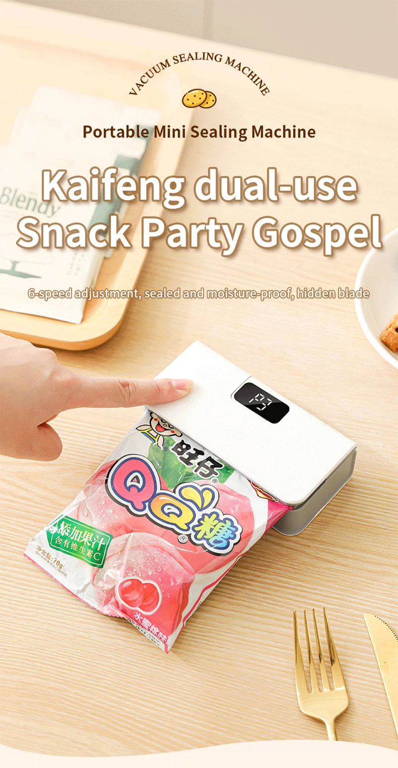 Mini Bag Sealer & Cutter for Snacks 🍪