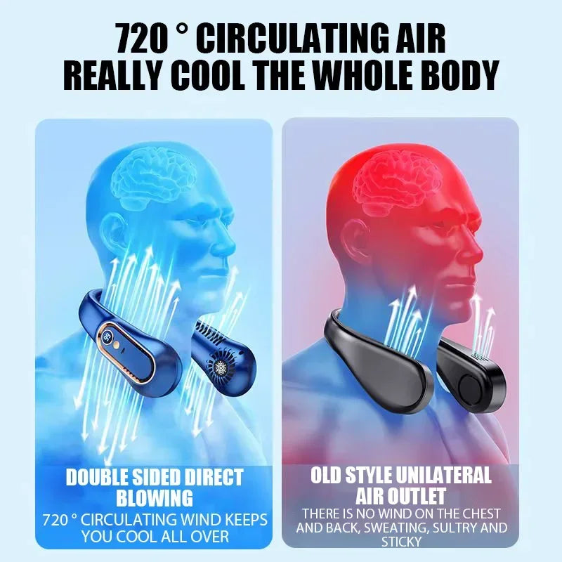 Rechargeable Neck Fan – Stay Cool Wherever You Go ❄️💨