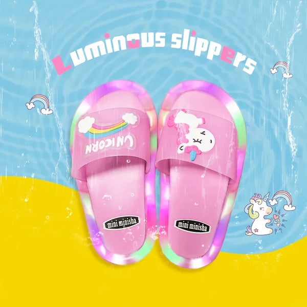 Kids Light-Up Unicorn Slippers 🦄✨