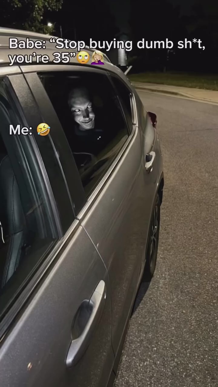 Scary Illuminating Ghost Face Car Headrest Covers – 2-Piece Set