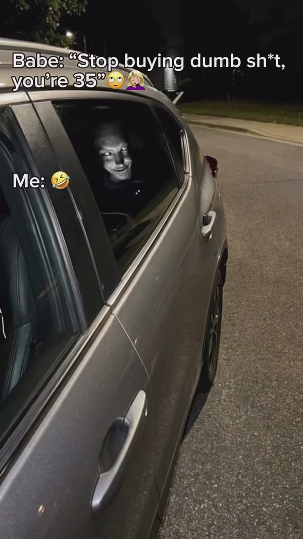 Scary Illuminating Ghost Face Car Headrest Covers – 2-Piece Set